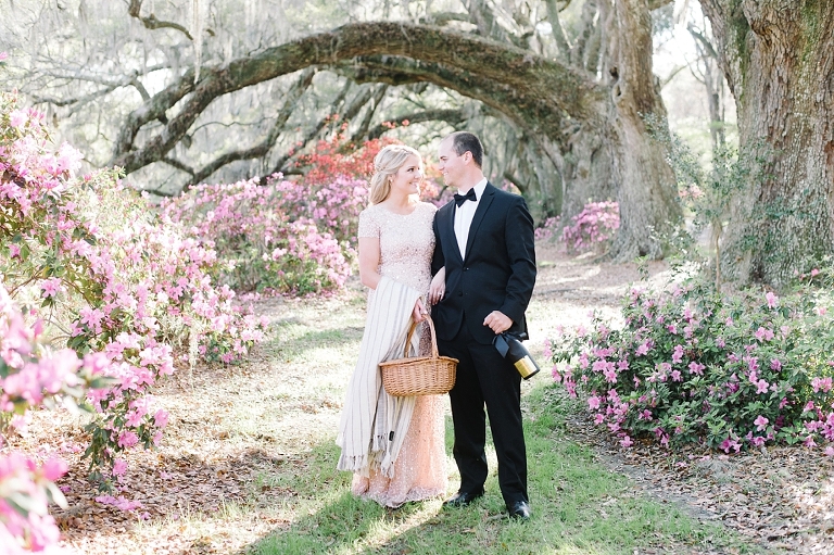 Victoria + Roland's luxurious Magnolia Plantation Engagement photos in March by Charleston wedding photographers Aaron and Jillian Photography -_0004