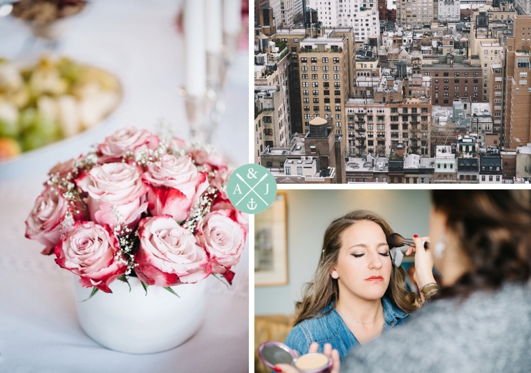 Bride getting hair and makeup done in New York City, Greek New York City Wedding by International Wedding Photographers Aaron and Jillian Photography - Charleston Wedding Photographers -_0004